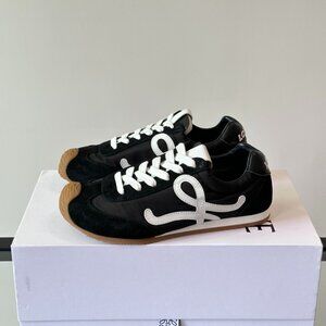 Black Graphic Low-Top Sneakers